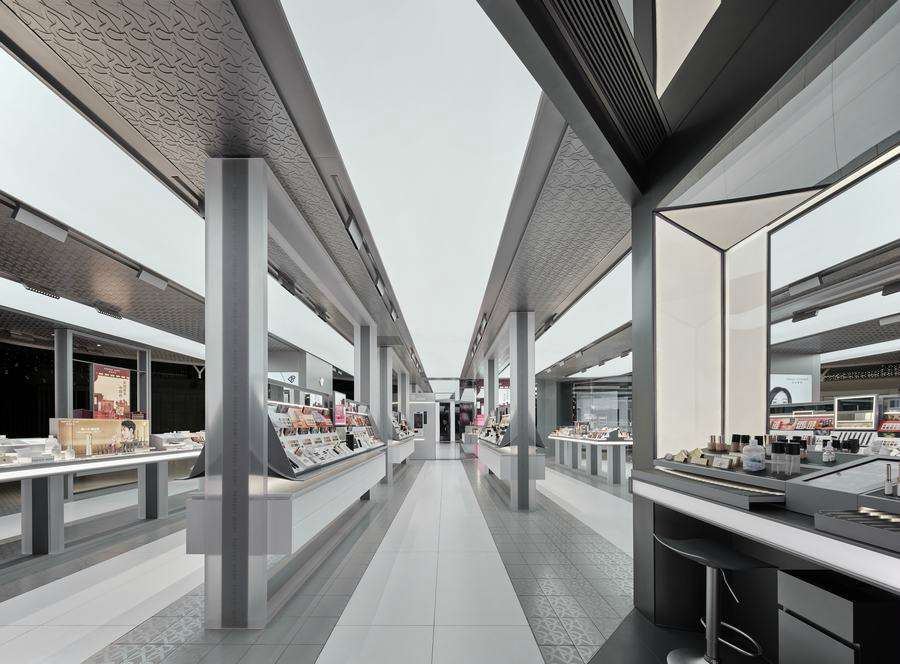 鄭州品牌化妝品店裝修設(shè)計效果圖