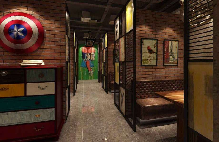 炎炎燒烤店裝修設(shè)計效果圖