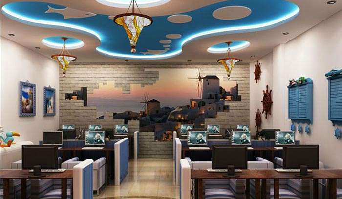 地中海風(fēng)格網(wǎng)咖裝修設(shè)計圖