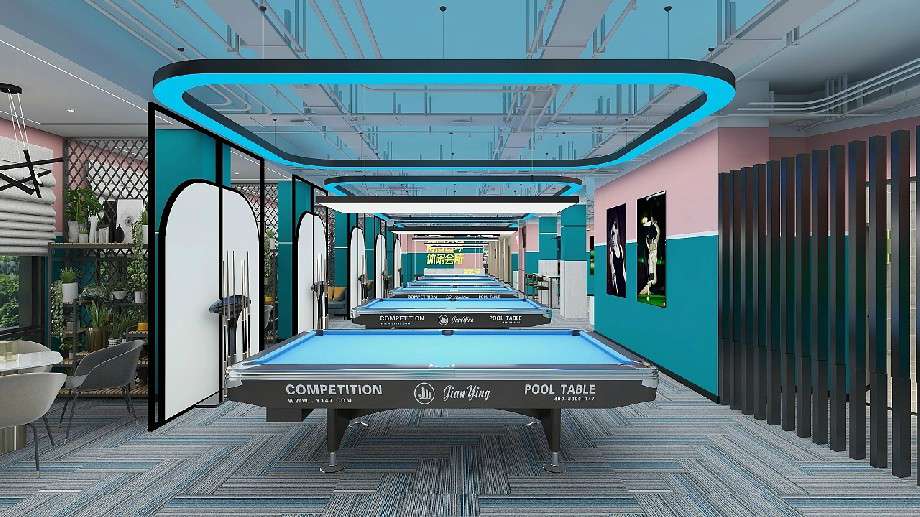 鄭州臺(tái)球俱樂(lè)部裝修設(shè)計(jì)效果圖