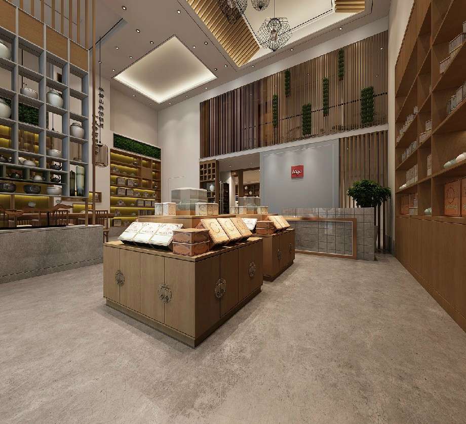 中式風(fēng)格茶葉店裝修設(shè)計(jì)效果圖