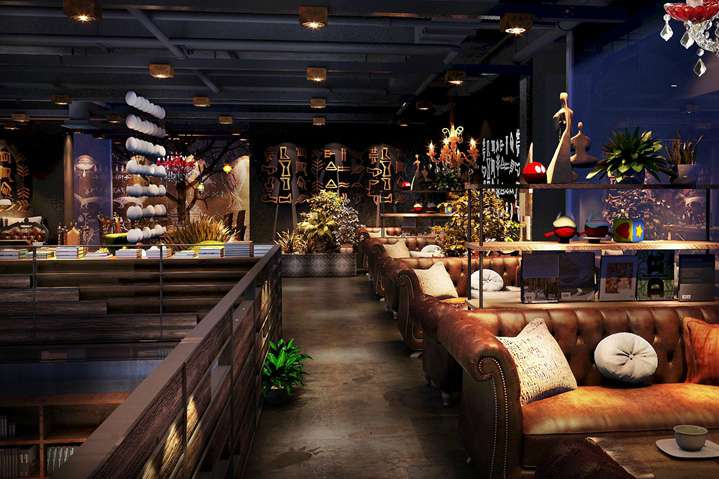 書吧文具店鋪空間裝修設(shè)計效果圖