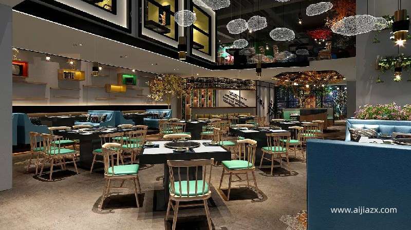 100平米火鍋店設(shè)計，小型主題火鍋店室內(nèi)設(shè)計