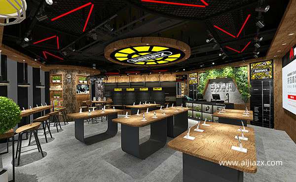 鄭州蘋果手機(jī)店裝修吊頂和展示設(shè)計