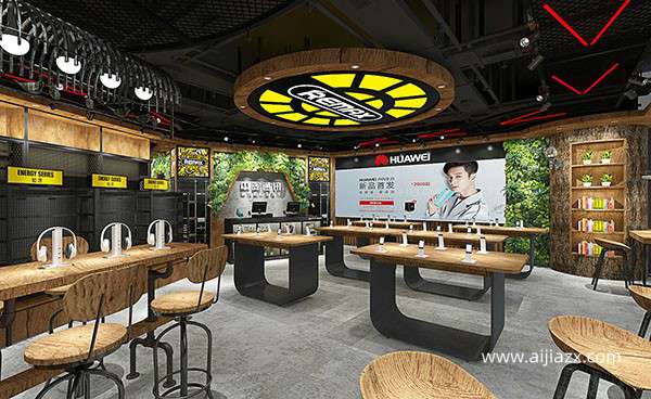 鄭州蘋果手機(jī)店裝修吊頂和展示設(shè)計