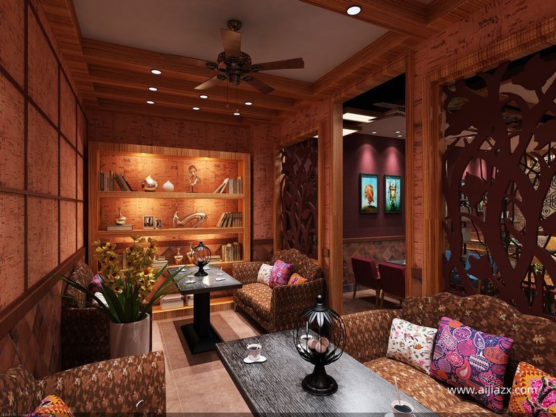 波希米亞風(fēng)咖啡廳裝修設(shè)計(jì)效果圖