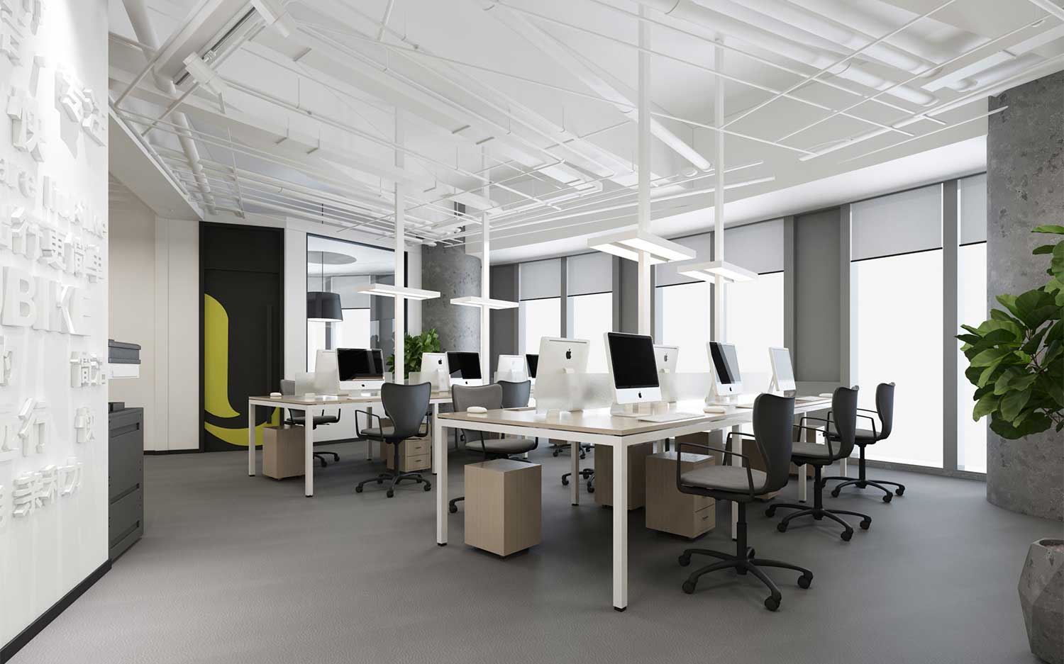 鄭州研發(fā)公司辦公室設計效果圖