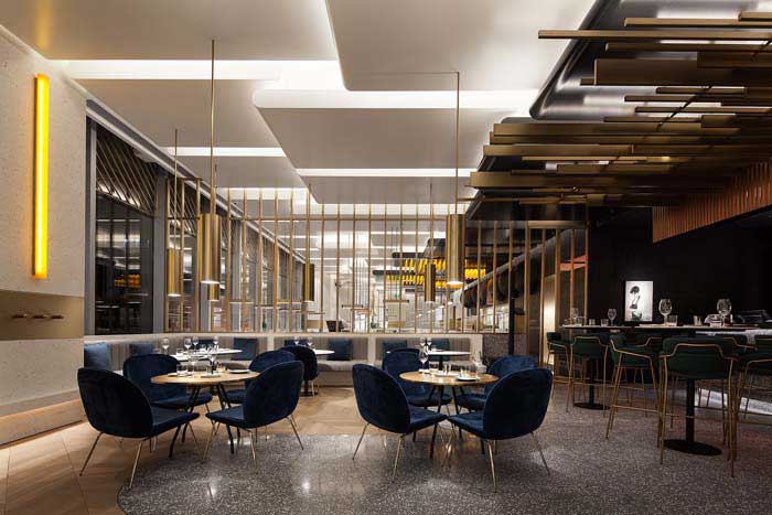 450m2鄭州上街區(qū)西餐廳設計效果圖