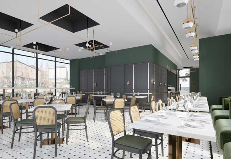 210m2許昌西餐廳裝修設(shè)計效果圖