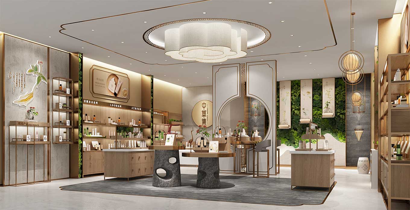 鄭州護(hù)膚品專賣店設(shè)計(jì)裝修效果圖