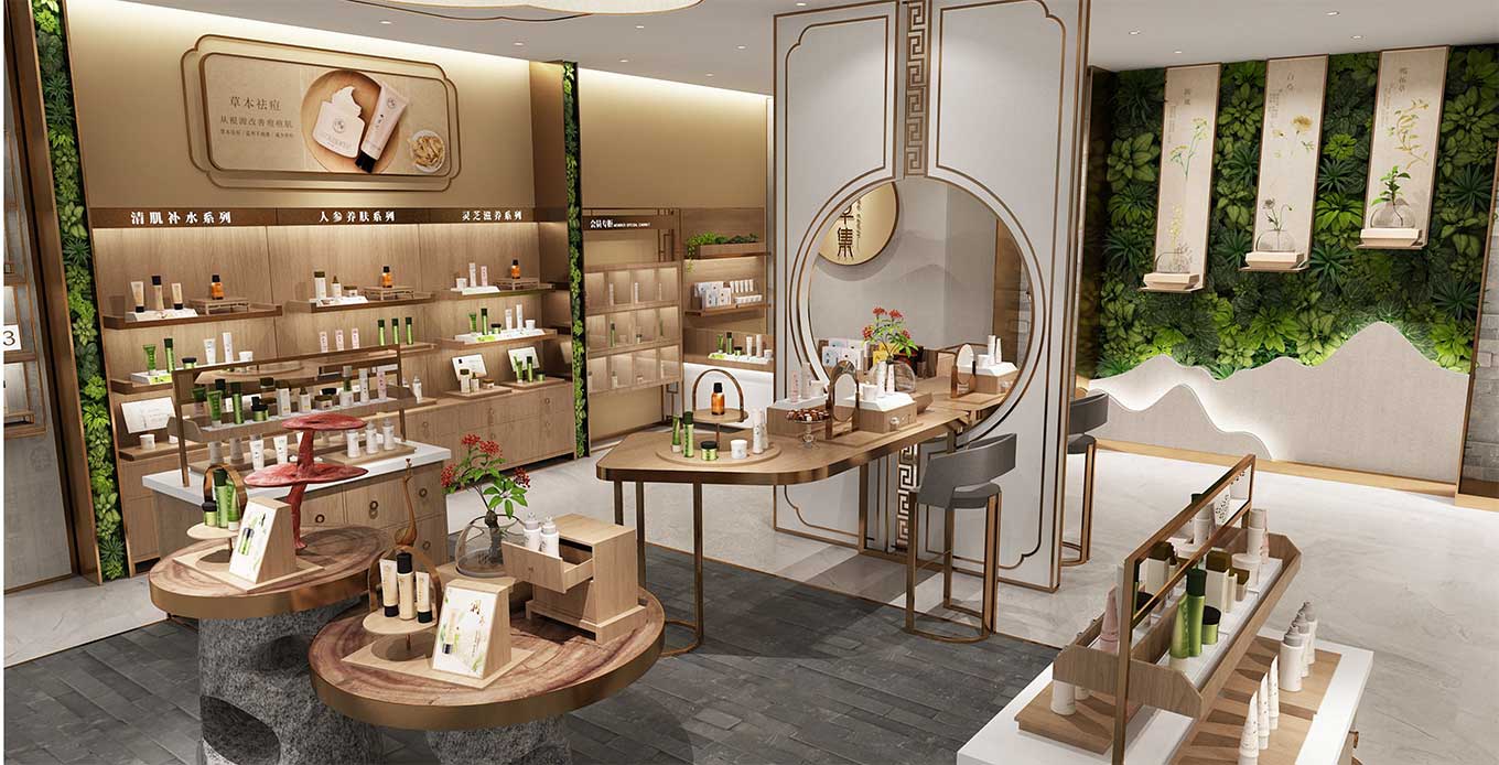 鄭州護(hù)膚品專賣店設(shè)計(jì)裝修效果圖