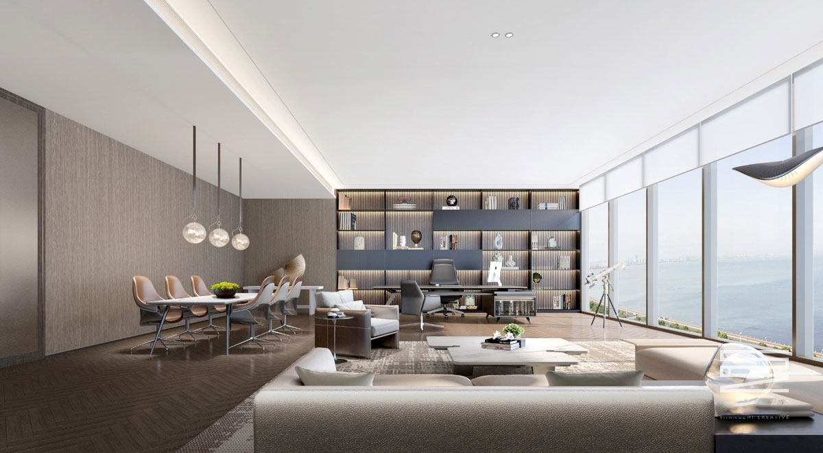 2800平米辦公樓設(shè)計(jì)裝修施工效果圖