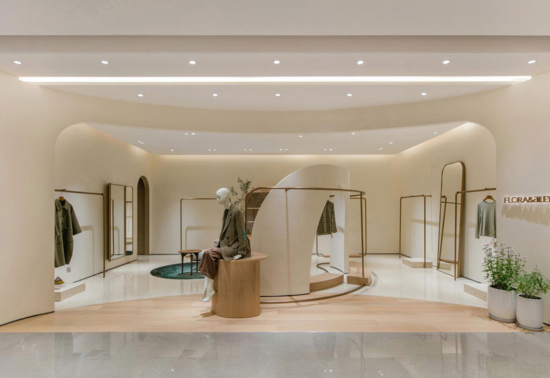 120平米現(xiàn)代簡約風服裝店裝修設計