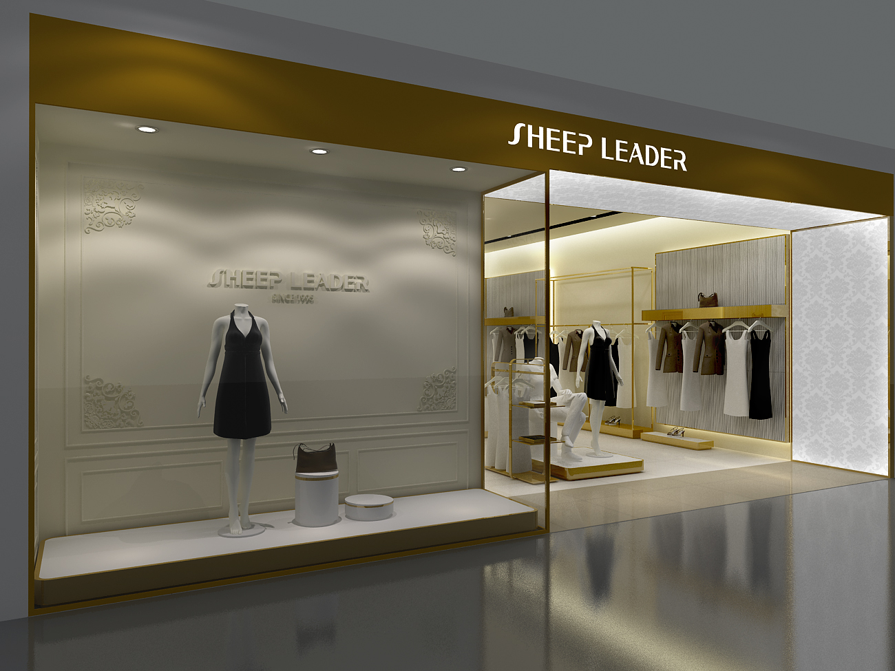 135平米女裝專賣(mài)店裝修設(shè)計(jì)效果圖