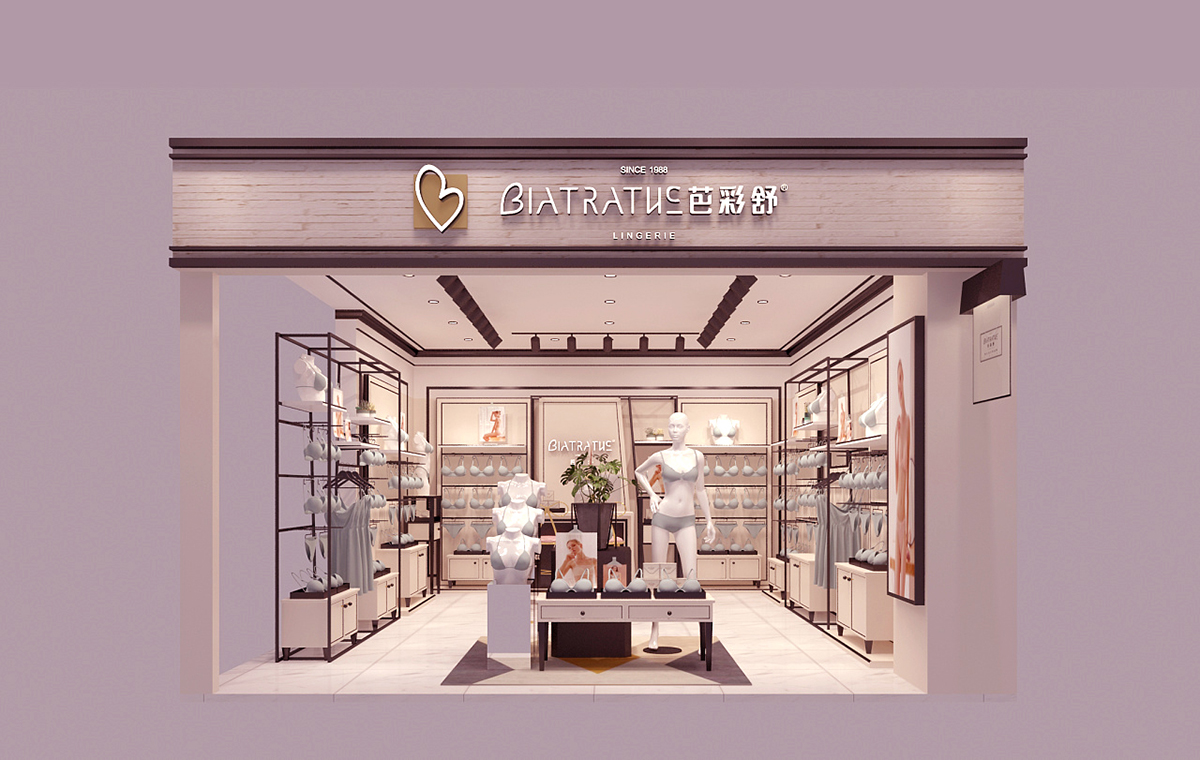 35平米鄭州內(nèi)衣店設計,內(nèi)衣店裝修效果圖