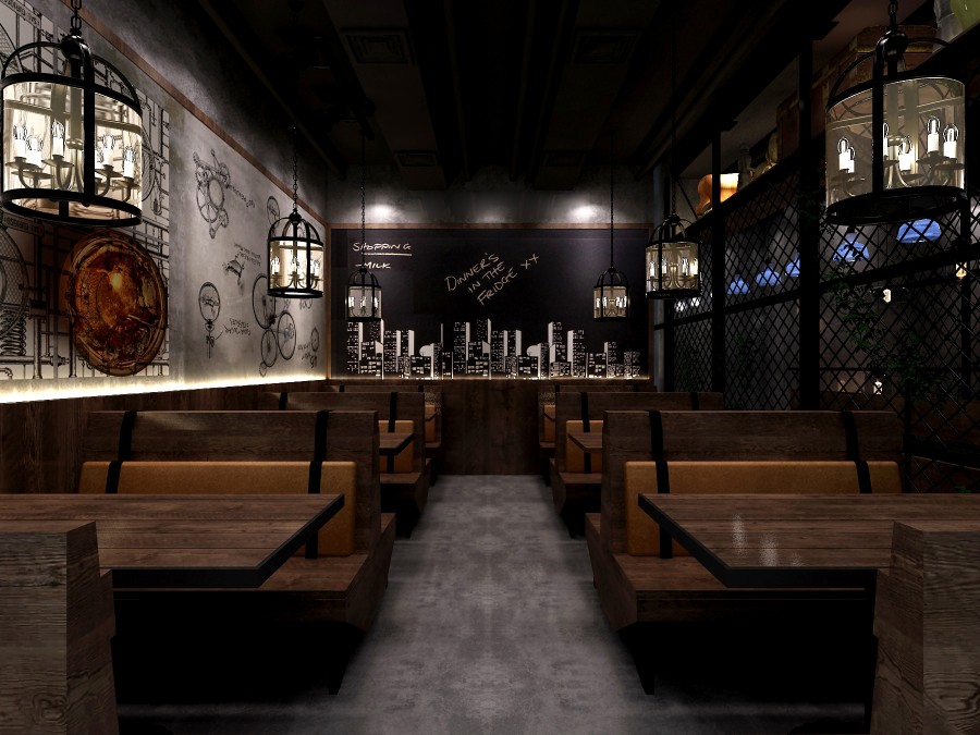 400平米烤肉餐廳裝修設(shè)計效果圖