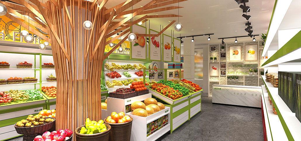 55平米水果門店裝修設(shè)計效果圖