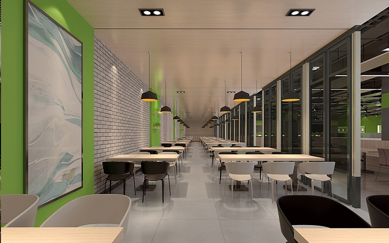 1000平方產(chǎn)業(yè)園員工食堂裝修設計效果圖
