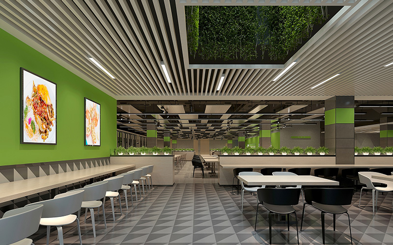 1000平方產(chǎn)業(yè)園員工食堂裝修設計效果圖