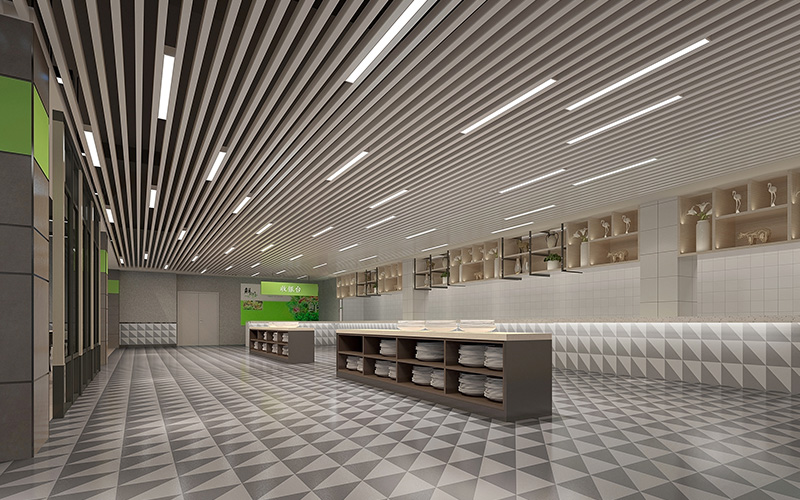 1000平方產(chǎn)業(yè)園員工食堂裝修設計效果圖