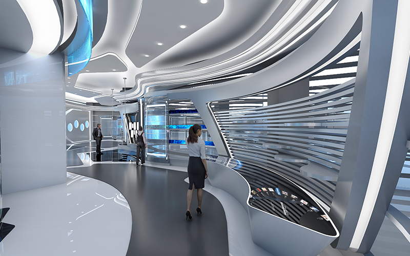 1000平米企業(yè)數(shù)字展廳設計效果圖