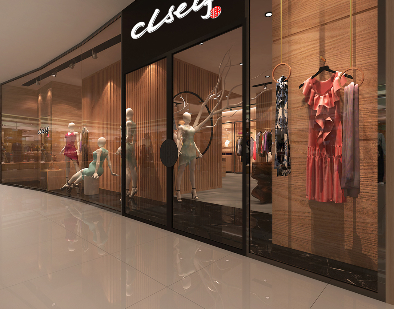 230平米品牌女裝店裝修設(shè)計效果圖