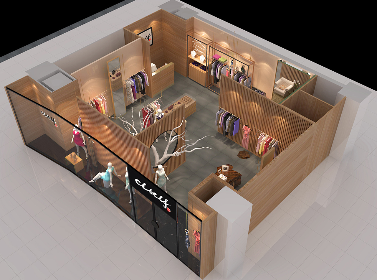 230平米品牌女裝店裝修設(shè)計效果圖