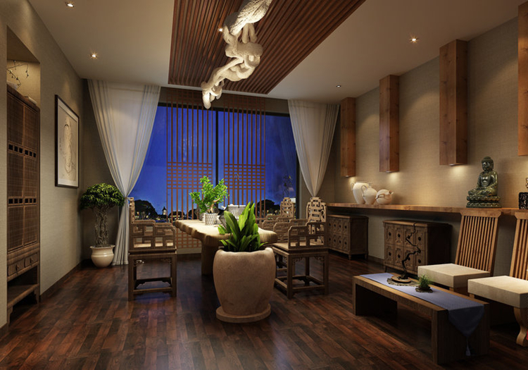 900平米茶藝會所體驗店裝修設(shè)計效果圖