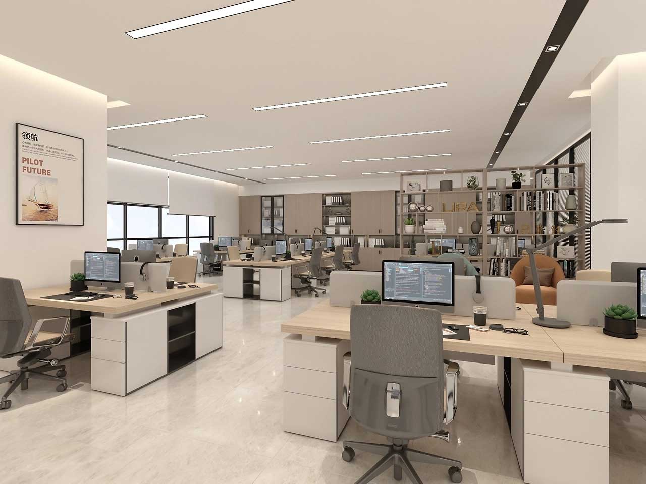 1000平米寫字樓辦公裝修設(shè)計效果圖