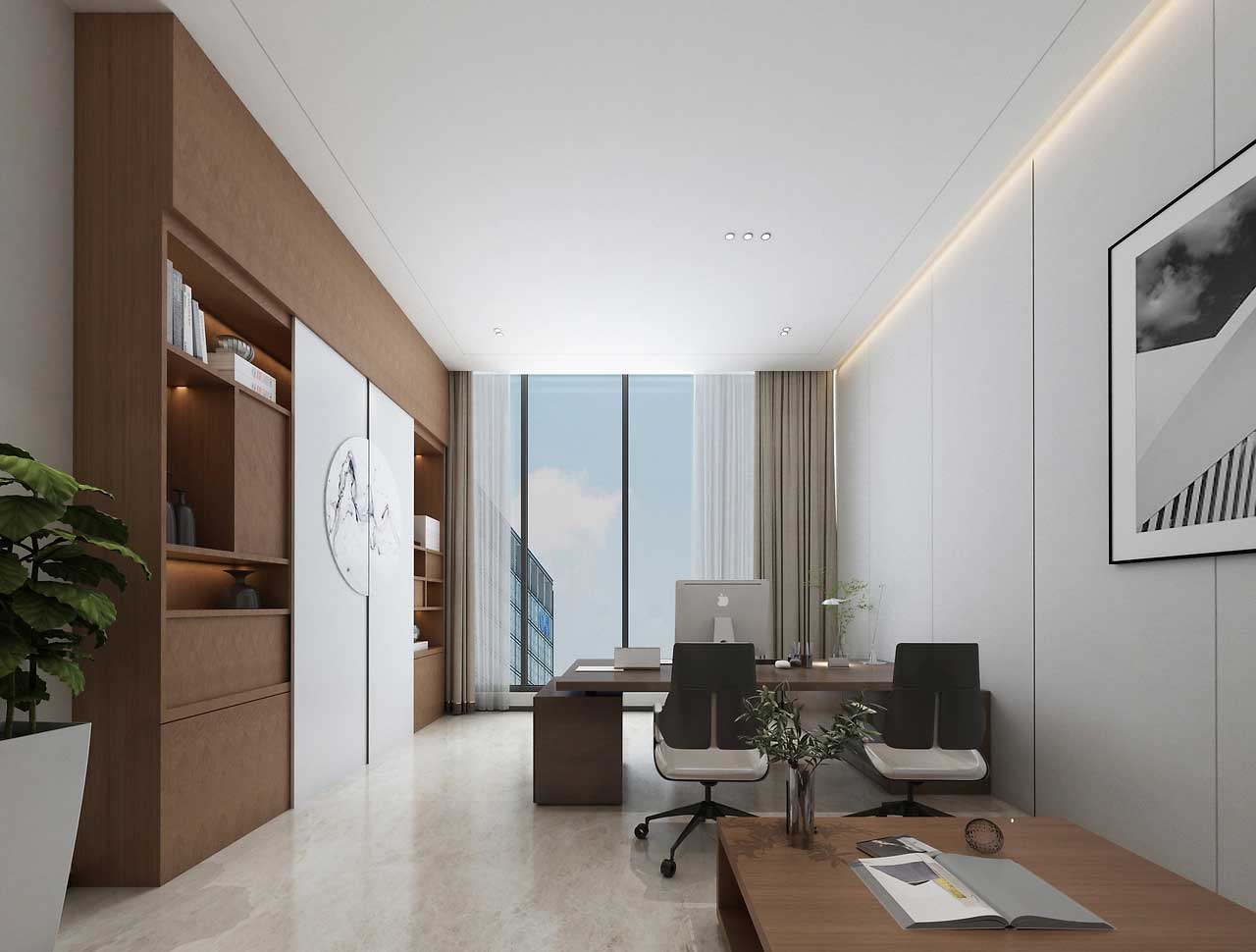 1000平米寫字樓辦公裝修設(shè)計效果圖