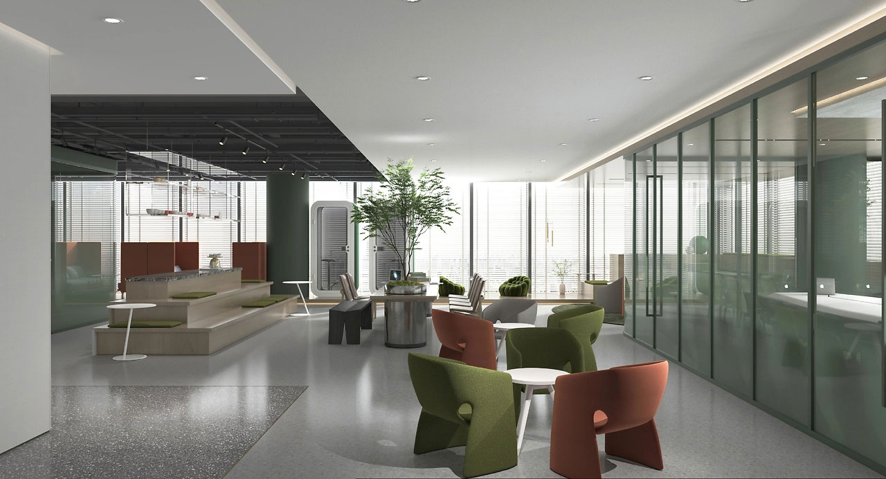 830平米現(xiàn)代辦公空間設計裝修效果圖