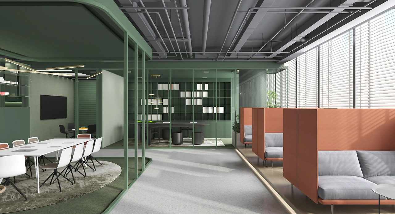 830平米現(xiàn)代辦公空間設計裝修效果圖