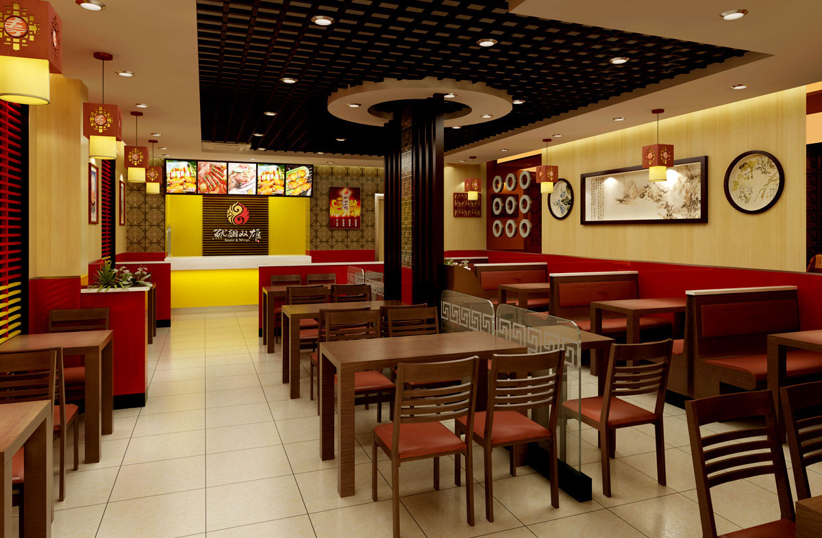 180平米鄭州燒烤店面裝修設(shè)計效果圖