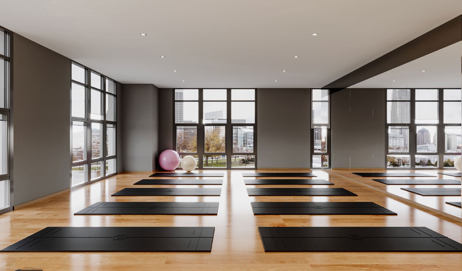 320平米開封瑜伽館設(shè)計(jì)裝修效果圖