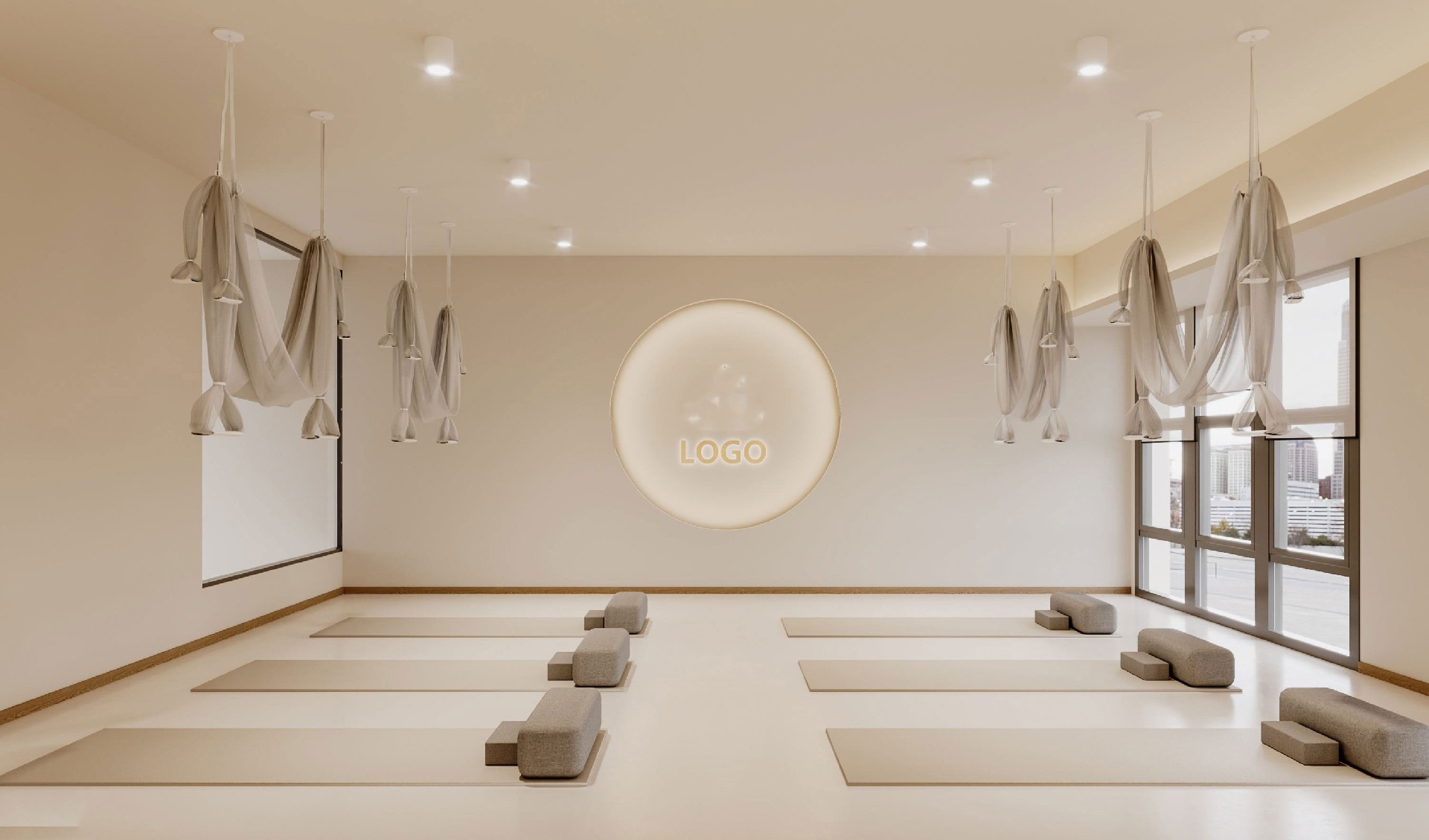 320平米開封瑜伽館設(shè)計(jì)裝修效果圖