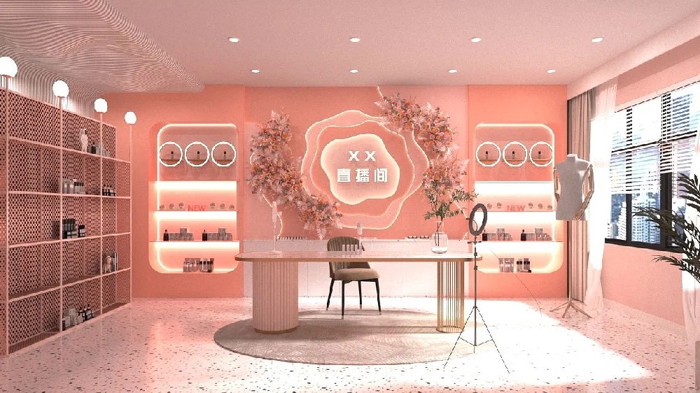 直播間背景墻設計搭建，直播間背景墻裝修效果圖