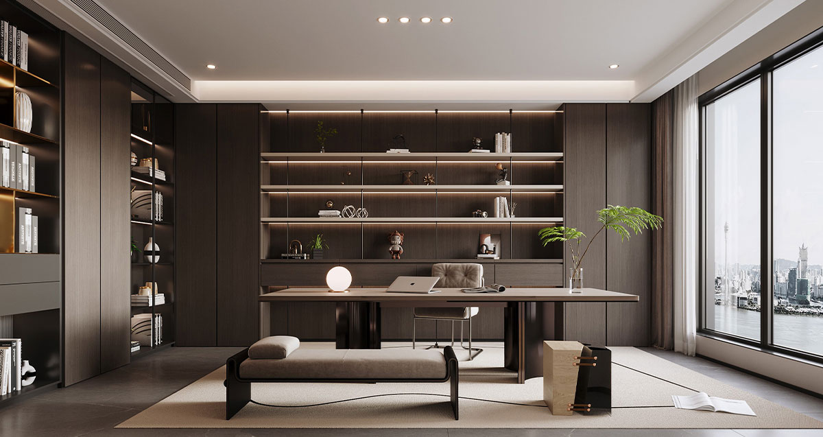 萬(wàn)科世曦135平米意式輕奢風(fēng)四居室裝修效果圖