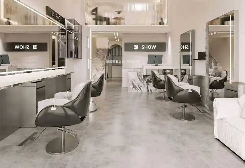 鄭州理發(fā)店裝修:店鋪的染燙區(qū)燈光防眩光處理