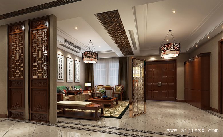 中式風(fēng)格大戶(hù)型裝修效果圖