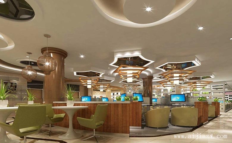 簡約時尚的網(wǎng)絡會所裝修效果圖