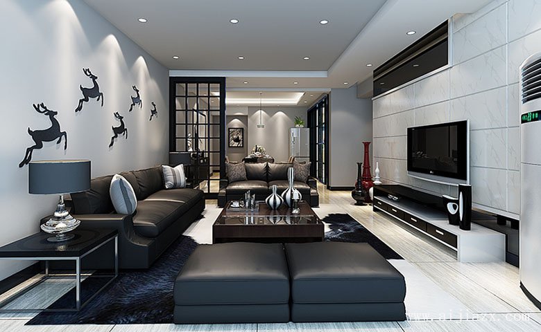 素凈質(zhì)樸的現(xiàn)代風格客廳裝修效果圖