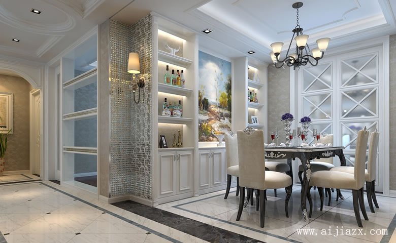精致奢華的歐式風(fēng)格大戶(hù)型餐廳裝修效果圖