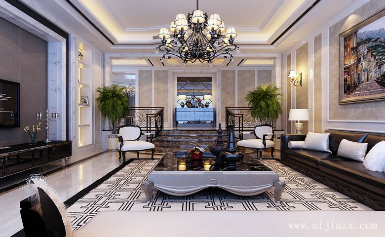 優(yōu)雅大方的簡(jiǎn)歐風(fēng)格客廳裝修效果圖