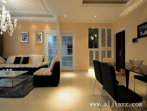 黑白色的現(xiàn)代簡約風格客廳裝修效果圖