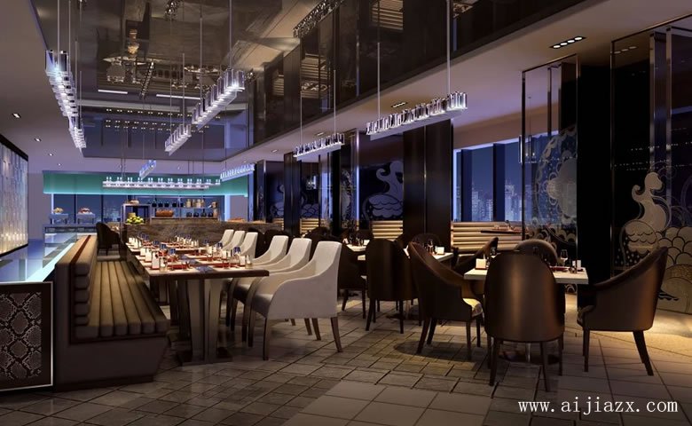藝術(shù)個(gè)性的餐館散座區(qū)裝修效果圖