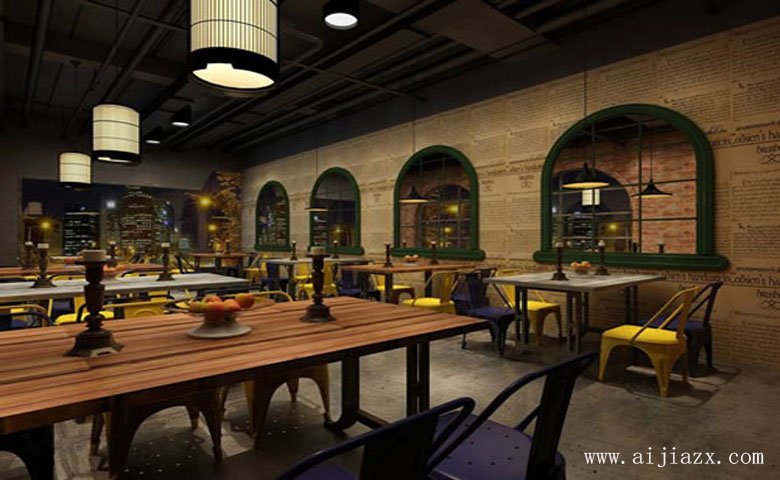 開闊大方的餐館舞臺(tái)裝修效果圖