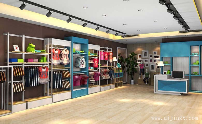 簡約大方的童裝專賣店裝修櫥窗區(qū)裝修效果圖