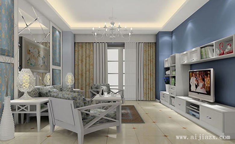 簡(jiǎn)潔干凈的現(xiàn)代簡(jiǎn)約風(fēng)格兩居室客廳裝修效果圖