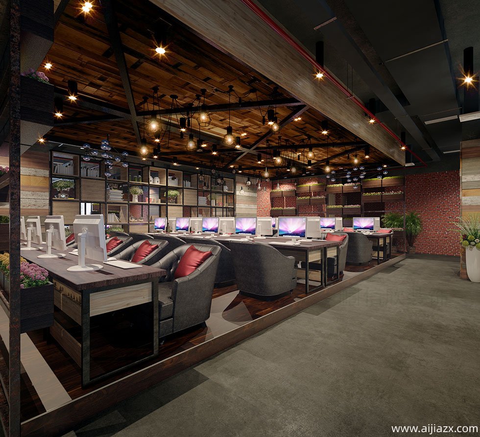 鄭州網(wǎng)咖裝修設(shè)計(jì)-商務(wù)區(qū)二